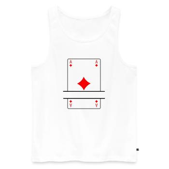 Playing card ace of diamonds with banner space - Men's Premium Organic Tank Top - white - Front - AI Model Male 178 light (178cm)