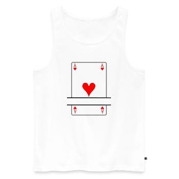 Spielkarte Herz Ass mit Banner Platz - Männer Premium Bio Tank Top - Weiß - Vorne - AI Model Male 178 light (178cm)