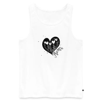 Cœur de maman Fête des mères - Débardeur bio Premium Homme - blanc - Devant - Michal (187cm)