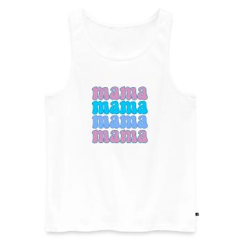 Mama Mama Mama Mama Mam - Männer Premium Bio Tank Top - Weiß - Vorne - Michal (187cm)
