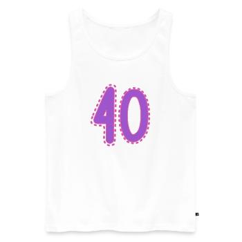40. 40 YEARS. 40th ANNIVERSARY. 40 YEARS ANNIVERSARY. - Men's Premium Organic Tank Top - white - Front - Michal (187cm)