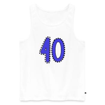 40. 40 JAHRE. 40. JAHRESTAG. 40-JÄHRIGES JUBILÄUM. - Männer Premium Bio Tank Top - Weiß - Vorne - Michal (187cm)