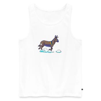 Rainbow Unicorn on Clouds - Men's Premium Organic Tank Top - white - Front - AI Model Male 178 light (178cm)