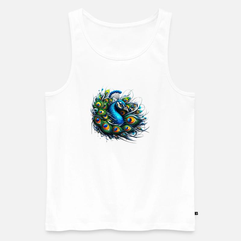 Pfau - Männer Premium Bio Tank Top - Weiß