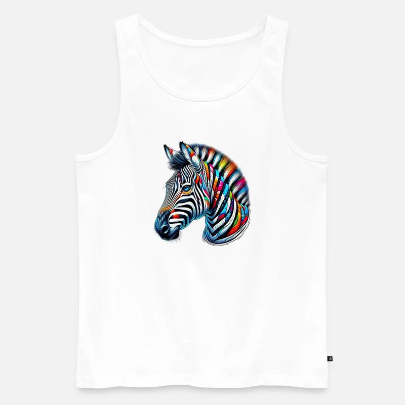 Zebra - Männer Premium Bio Tank Top - Weiß