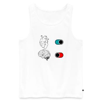 Nachtnachtliches Halbmond-Duo - Männer Premium Bio Tank Top - Weiß - Vorne - AI Model Male 178 light (178cm)