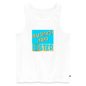 ZWEIFACH PAPA VATERTAG - Männer Premium Bio Tank Top - Weiß - Vorne - Michal (187cm)