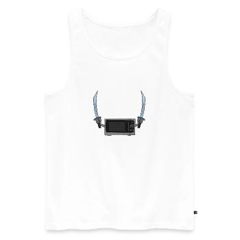 Microwave oven and the sword - Men's Premium Organic Tank Top - white - Front - AI Model Male 178 light (178cm)