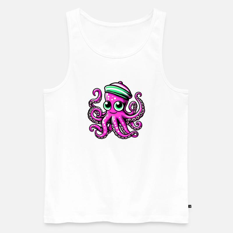 Krake - Männer Premium Bio Tank Top - Weiß