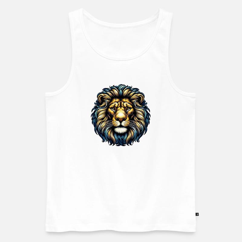 Löwe - Männer Premium Bio Tank Top - Weiß