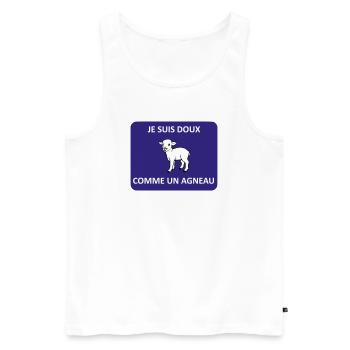 Gentle as a lamb - Men's Premium Organic Tank Top - white - Front - AI Model Male 178 light (178cm)