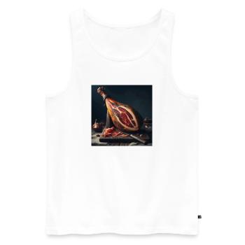 Serrano ham leg - Men's Premium Organic Tank Top - white - Front - Michal (187cm)