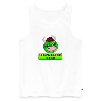 STERNZEICHEN STIER TENNIS - Männer Premium Bio Tank Top - Weiß - Vorne - Michal (187cm)