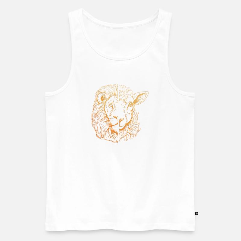 Löwe und Lamm - Männer Premium Bio Tank Top - Weiß