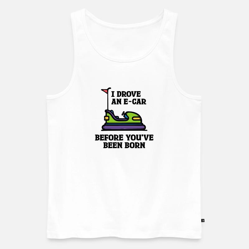 Energiespeicher Statement Tanken Strom E-auto - Männer Premium Bio Tank Top - Weiß