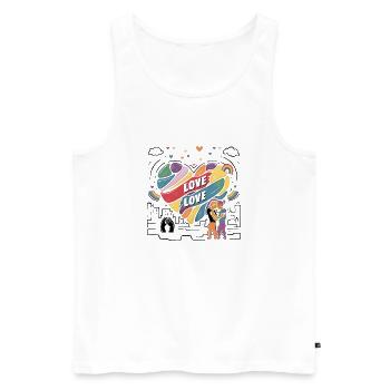Love is Love – LGBTQIA+ Pride Herz Design - Männer Premium Bio Tank Top - Weiß - Vorne - Michal (187cm)