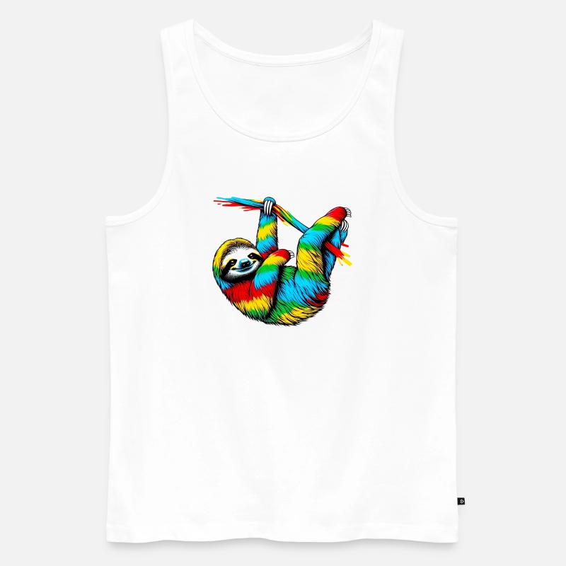 Faultier - Männer Premium Bio Tank Top - Weiß