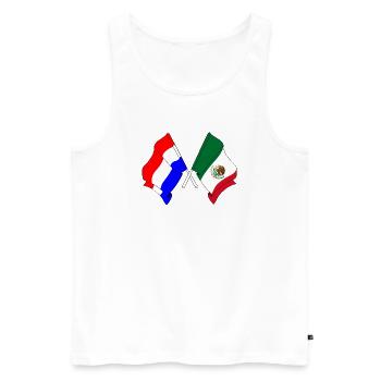 Flag Netherlands, flag Mexico - Men's Premium Organic Tank Top - white - Front - AI Model Male 178 light (178cm)