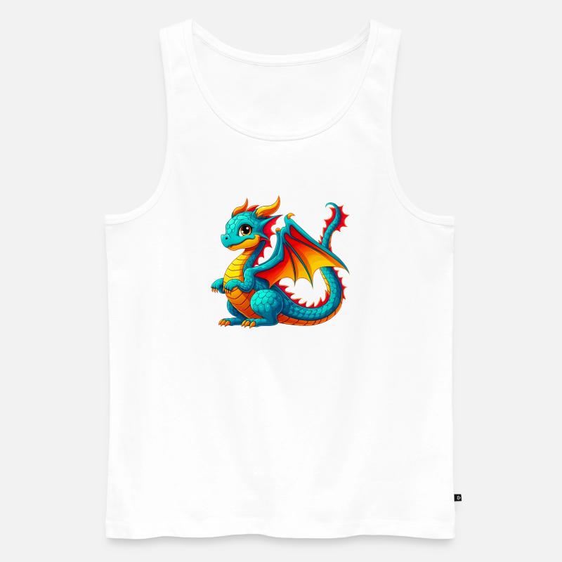 Drache - Männer Premium Bio Tank Top - Weiß