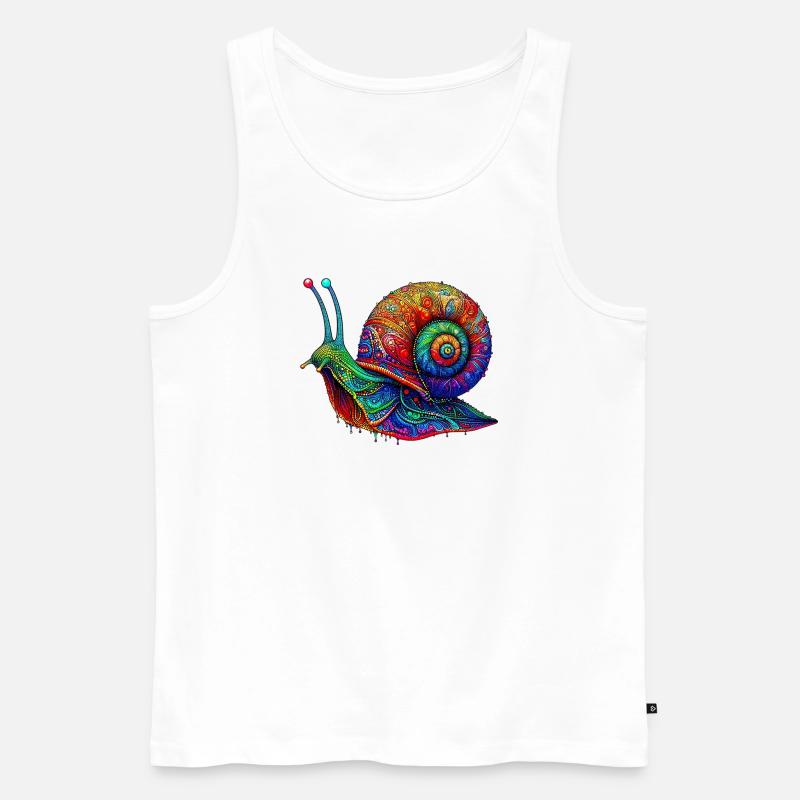 Schnecke - Männer Premium Bio Tank Top - Weiß