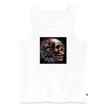 Skull and Spider - Men's Premium Organic Tank Top - white - Front - Michal (187cm)