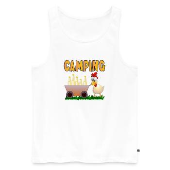BOISSONS DE CAMPING - Débardeur bio Premium Homme - blanc - Devant - Michal (187cm)