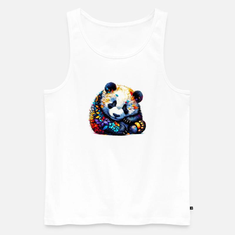 Panda - Männer Premium Bio Tank Top - Weiß