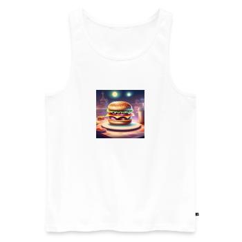 Burger, Hamburger, Fast Food - Männer Premium Bio Tank Top - Weiß - Vorne - AI Model Male 178 light (178cm)