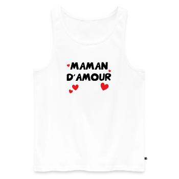 Maman d'Amour - Muttertag - Männer Premium Bio Tank Top - Weiß - Vorne - AI Model Male 178 light (178cm)