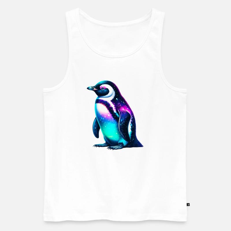 Aurora Borealis Pinguin - Männer Premium Bio Tank Top - Weiß