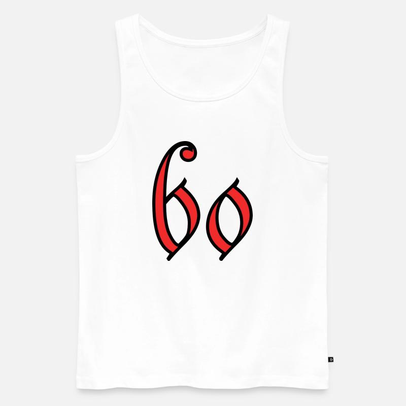 60 - Männer Premium Bio Tank Top - Weiß