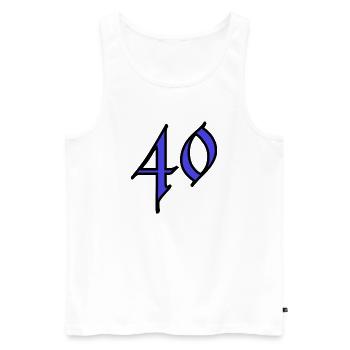 40. 40 JAHRE. 40. JAHRESTAG. 40-JÄHRIGES JUBILÄUM. - Männer Premium Bio Tank Top - Weiß - Vorne - Michal (187cm)