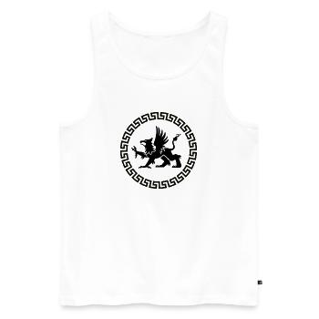 Greek Key Circle Frame - Men's Premium Organic Tank Top - white - Front - AI Model Male 178 light (178cm)