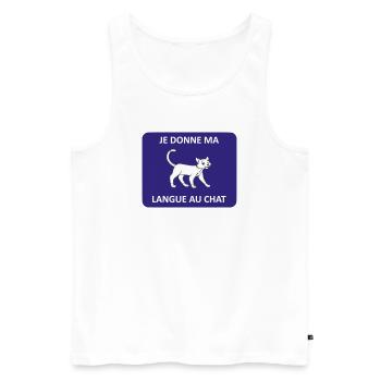 I give my tongue to the cat - Men's Premium Organic Tank Top - white - Front - Michal (187cm)