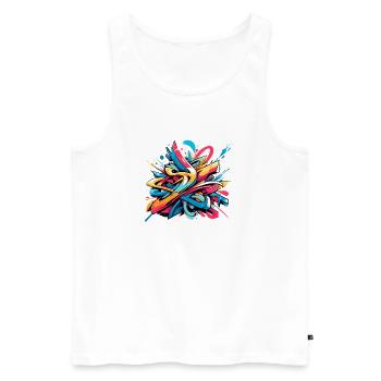 Coole bunte dynamische Graffiti-Illustration - Männer Premium Bio Tank Top - Weiß - Vorne - Michal (187cm)