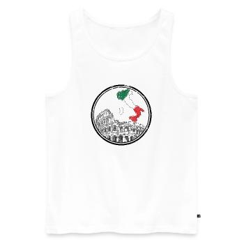 Italy Map in Flag Colors - Men's Premium Organic Tank Top - white - Front - AI Model Male 178 light (178cm)