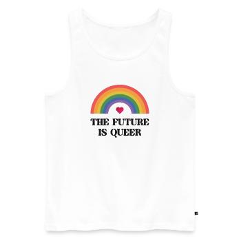 LGBT Pride Month - The Future is Queer - Men's Premium Organic Tank Top - white - Front - Michal (187cm)