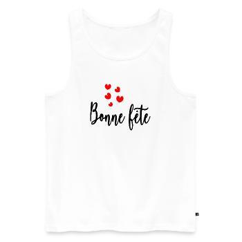 BONNE FÊTE. MAMAN. FÊTE DES MÈRES - Débardeur bio Premium Homme - blanc - Devant - Michal (187cm)