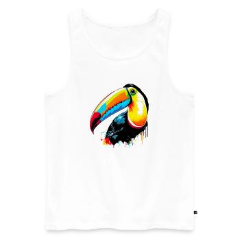 Tukan - Männer Premium Bio Tank Top - Weiß - Vorne - Michal (187cm)