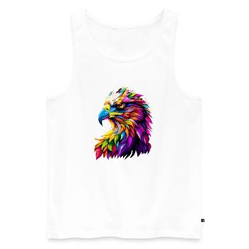 Eagle Pop Art Bright Colors Golden Eagle White-tailed Eagle - Men's Premium Organic Tank Top - white - Front - AI Model Male 178 light (178cm)