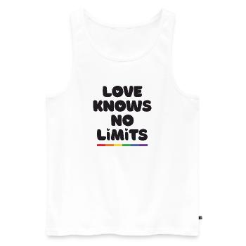 LGBT Pride Month - Love Knows No Limits - Men's Premium Organic Tank Top - white - Front - Michal (187cm)