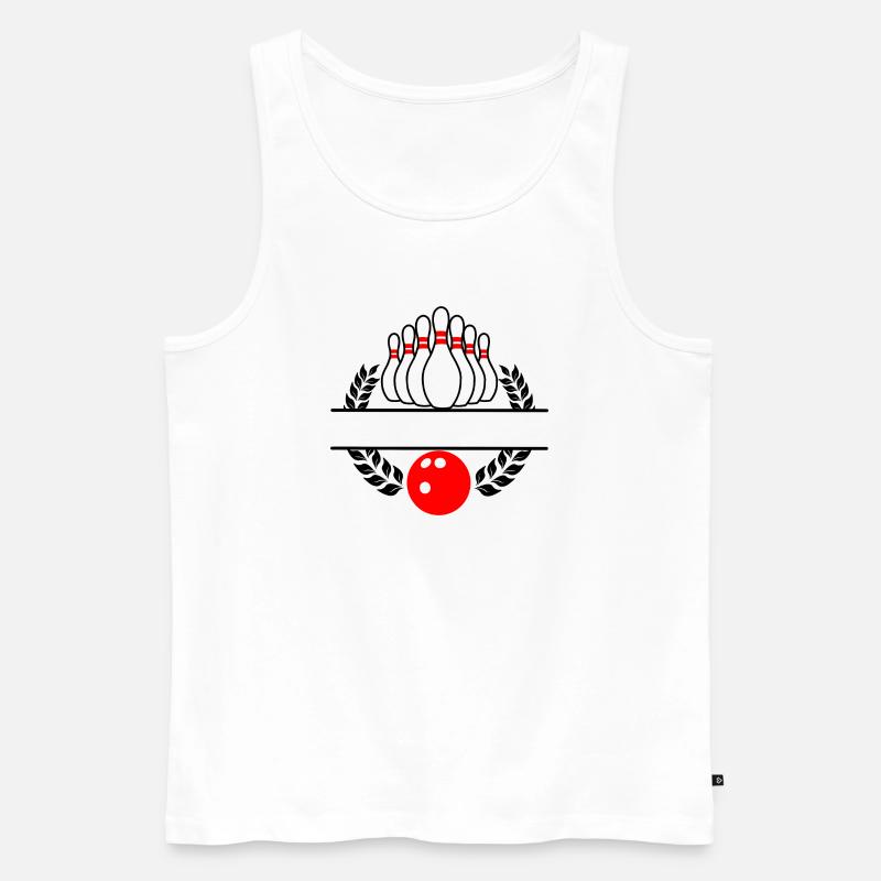 Bowling Lorbeerkranz Rotes Bowling - Männer Premium Bio Tank Top - Weiß