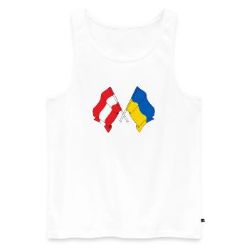 Flag Austria flag Ukraine - Men's Premium Organic Tank Top - white - Front - AI Model Male 178 light (178cm)
