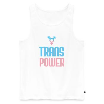 LGBT Pride Month - Trans Power - Men's Premium Organic Tank Top - white - Front - Michal (187cm)