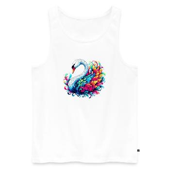 Cygne - Débardeur bio Premium Homme - blanc - Devant - Michal (187cm)
