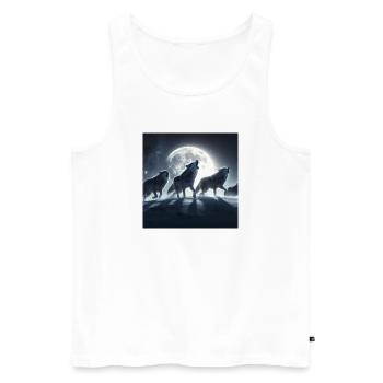 Das Heulen der Wölfe - Männer Premium Bio Tank Top - Weiß - Vorne - AI Model Male 178 light (178cm)
