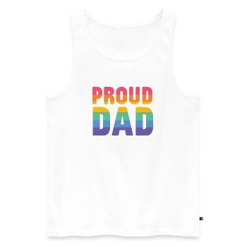 Mois de la fierté LGBT - Papa fier - Débardeur bio Premium Homme - blanc - Devant - Michal (187cm)