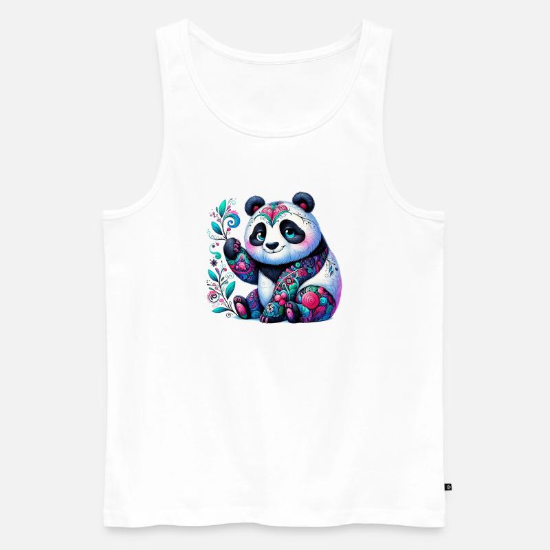 Panda - Männer Premium Bio Tank Top - Weiß