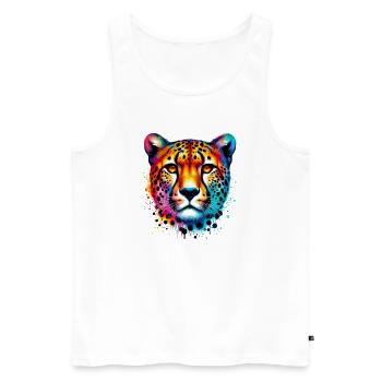 Guépard - Débardeur bio Premium Homme - blanc - Devant - AI Model Male 178 light (178cm)