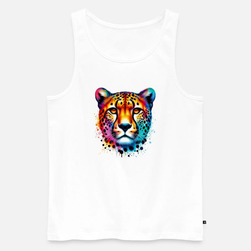 Gepard - Männer Premium Bio Tank Top - Weiß